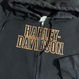 Harley Davidson Full Zip Hoodie Men's *Large Vandervest Green Bay WI Black